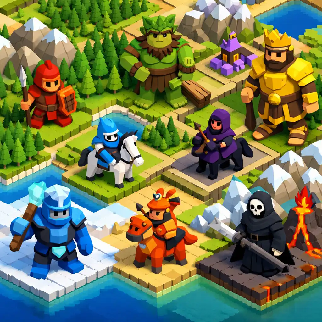 Különböző törzsek egységei a Polytopia térképen